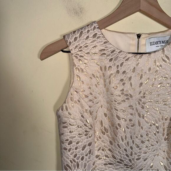 ELIZABETH MCKAY Metallic festive party Textured Dress 2 - Picture 3 of 5